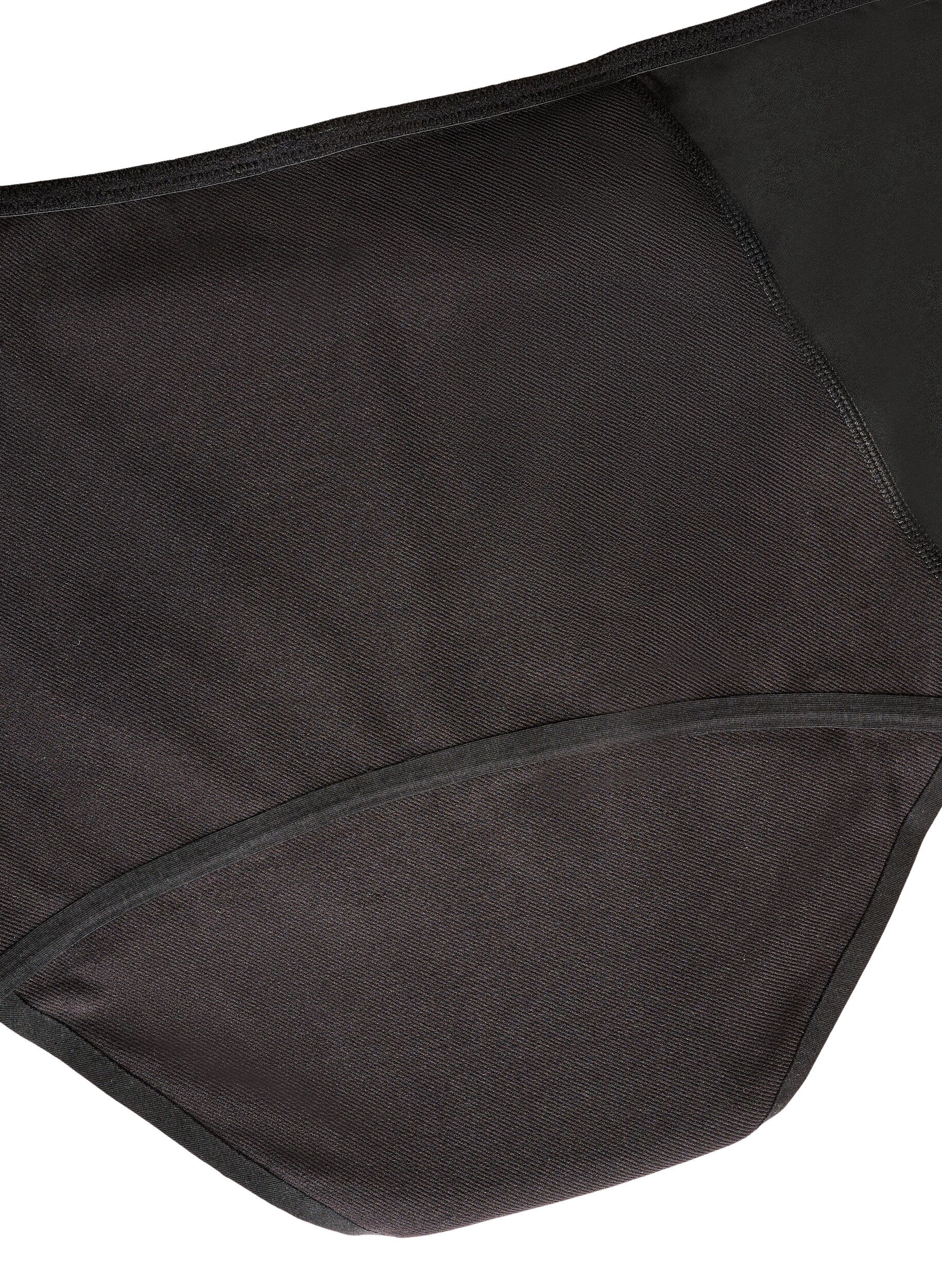 Zizzi H&oslash;ytaljede menstruasjonstruser i bomull for natten, Svart, Packshot image number 4