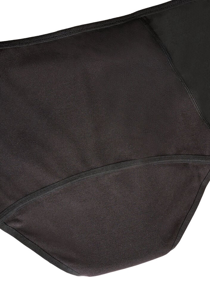 H&oslash;ytaljede menstruasjonstruser i bomull for natten, Svart, Packshot