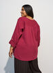 Bluse i bomullsmuslin med broderie anglaise, R&oslash;d, Model image number 2