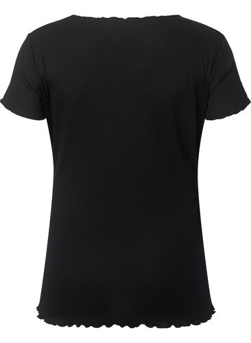 T-skjorte i ribbet materiale til gravide, Black, Packshot image number 1