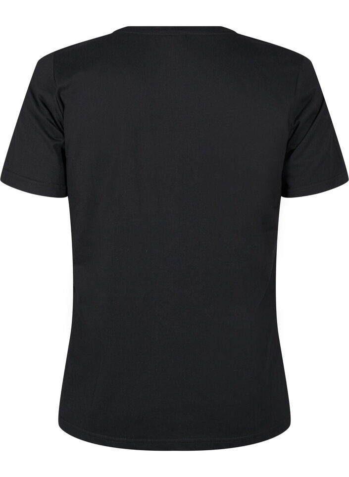 FLASH - T-skjorte med motiv, Black Flower Heart , Packshot image number 1