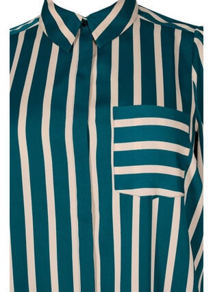 Stripete skjorte med lange ermer, Green Stripe, Packshot image number 2