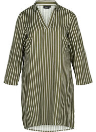 Tunika med striper og v-hals, Green W. White 