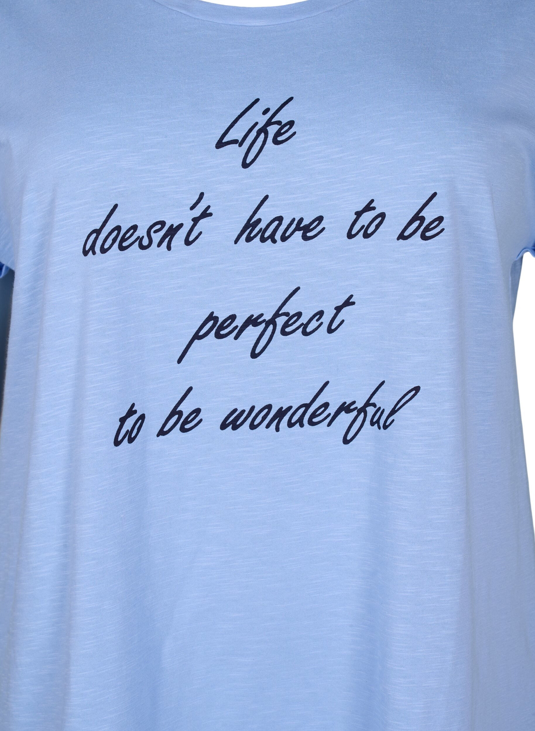 Zizzi T-skjorte med trykk i &oslash;kologisk bomull, Serenityw.Navy Print, Packshot image number 2