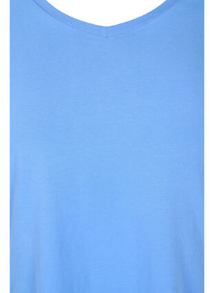 Ensfarget basis T-skjorte i bomull, Ultramarine, Packshot image number 2