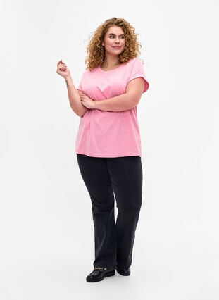 Melert T-skjorte med korte ermer, Strawberry Pink Mel., Model image number 2