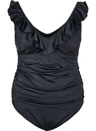 Badedrakt med volanger og uttagbare innlegg, Black