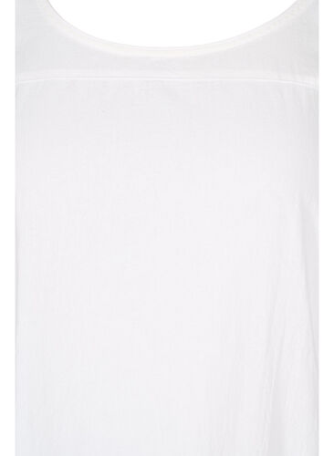 Kortermet kjole i bomull, Bright White, Packshot image number 2
