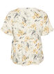 Bluse i lin og viskose med V-hals og knappelukking, Hvit, Packshot image number 1