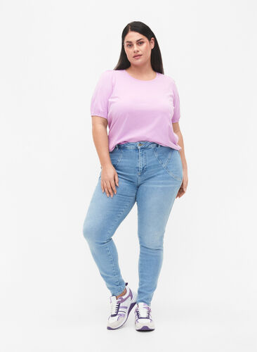 Amy jeans med høyt liv og super slim fit, Light blue, Model image number 0