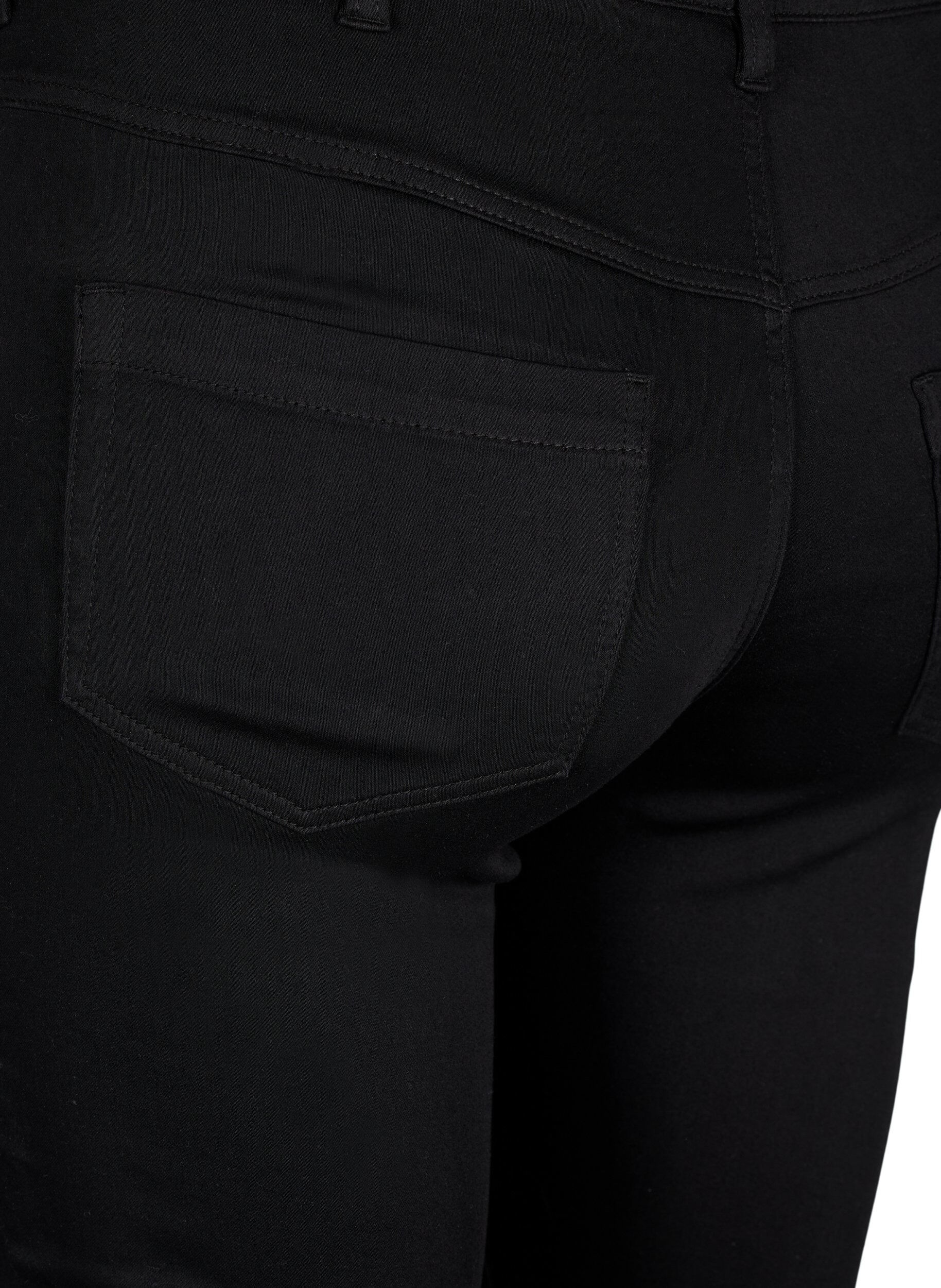 Zizzi Super slim Amy-jeans med broderidetaljer, Black, Packshot image number 3