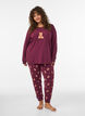 Nattbluse med et trykk, R&oslash;d, Model image number 1