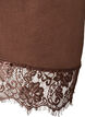 T-skjorte med asymmetrisk blondekant, Brun, Packshot image number 3