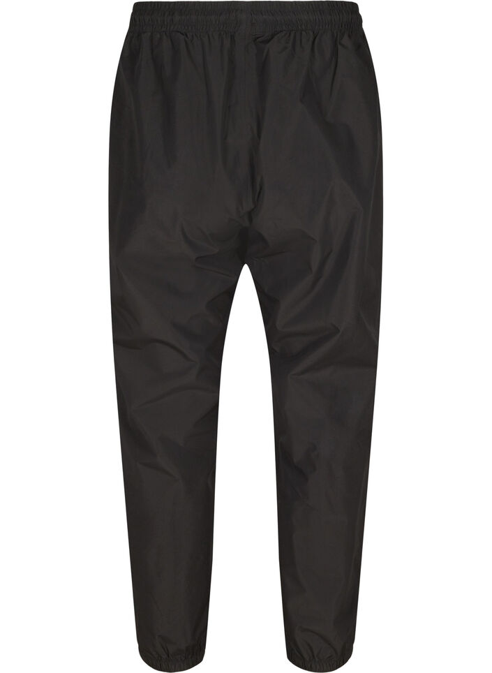 Regnbukser med strikk og knyting, Black, Packshot image number 1