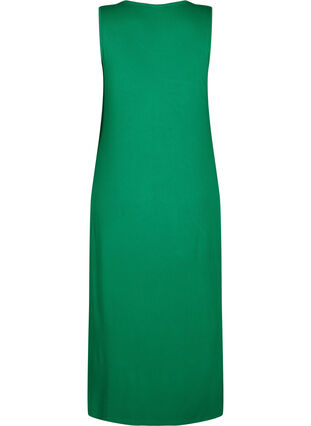 Ermeløs kjole i ribbestrikket viskose, Jolly Green, Packshot image number 1