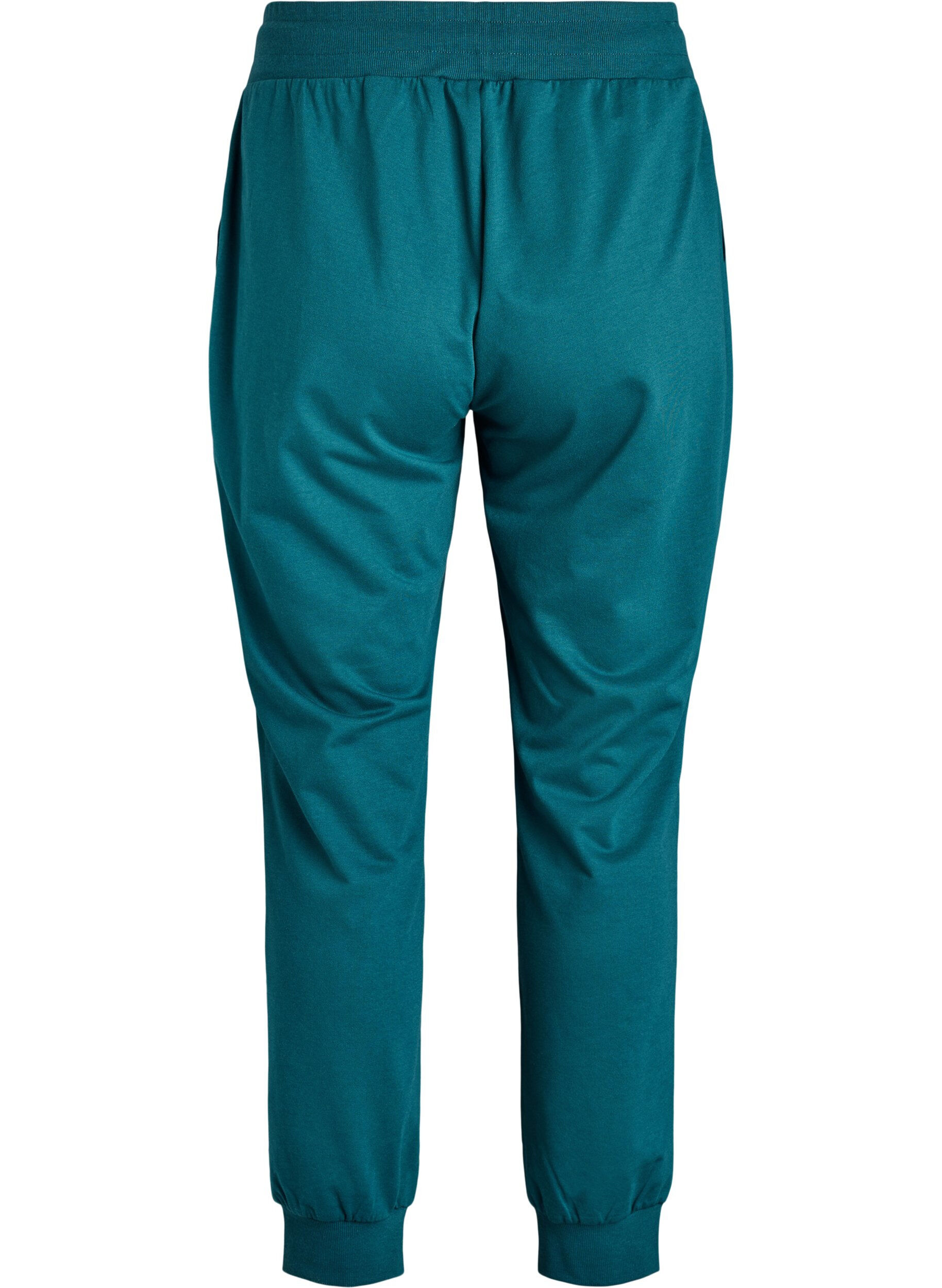 ZizziL&oslash;se joggebukser med lommer, Gr&oslash;nn, Packshot image number 1