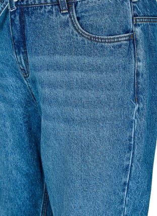 Zizzi Straight fit jeans med knytebelte, Blue Denim, Packshot image number 2