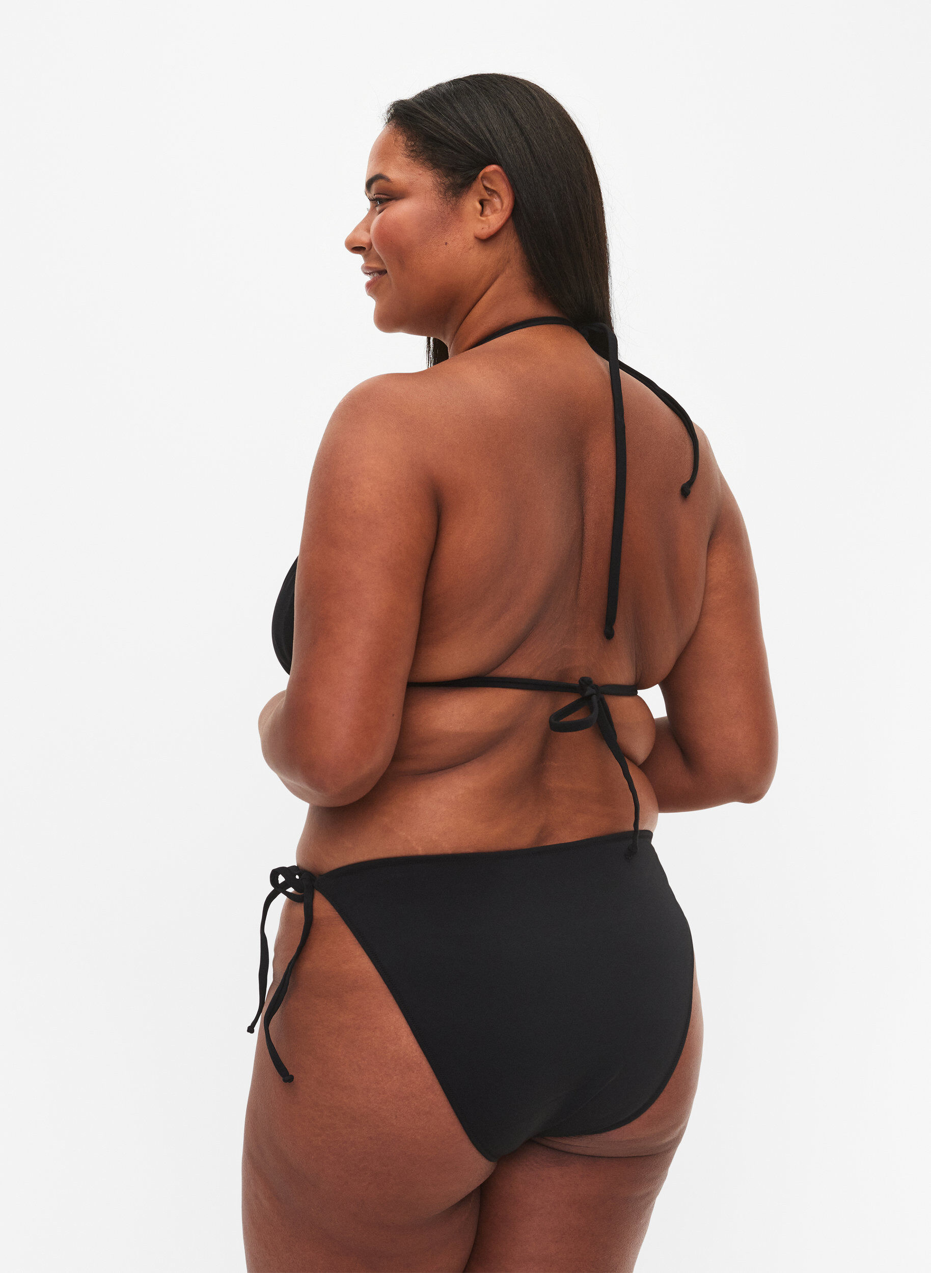 Zizzi Bikinitruse med knyting, Black, Model image number 1