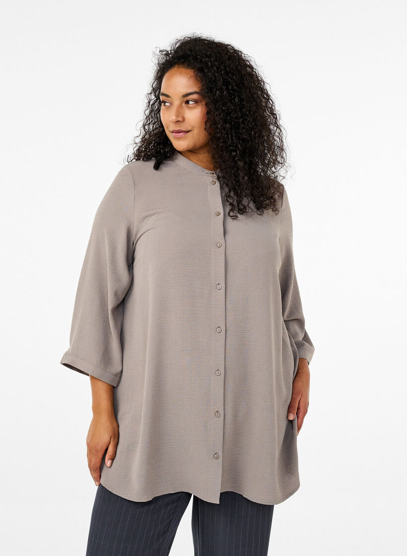 Tunika med 3/4-ermer, Beige, Model image number 0