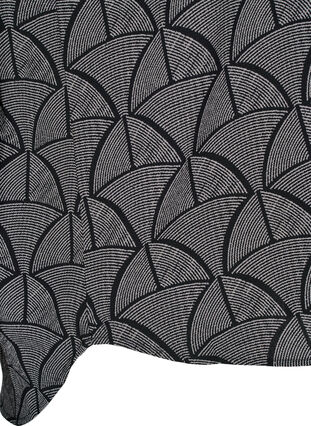Zizzi Kortermet bluse med trykk, Black Grey Graphic , Packshot image number 3