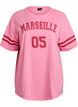 Sporty oversized college T-skjorte, Rosa, Packshot image number 0