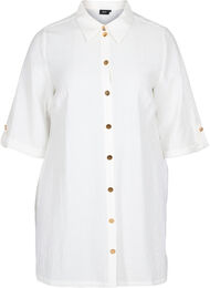 Lang skjorte med 3/4-ermer, Bright White