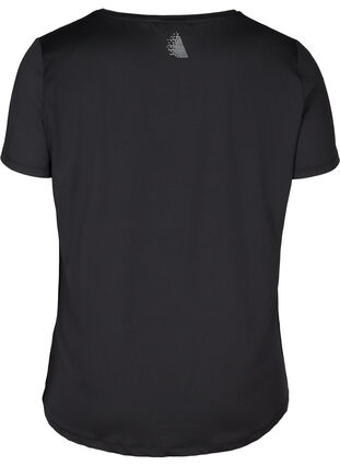 Kortermet T-skjorte med mesh til trening, Black, Packshot image number 1