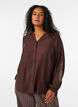 Viskoseskjorte med broderte ermer, Brun, Model image number 0