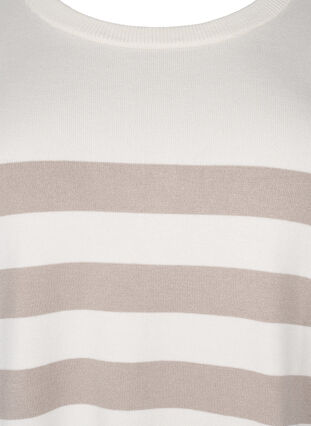Stripete genser i viskose med 3/4 ermer, Birch/Simply Taupe, Packshot image number 2