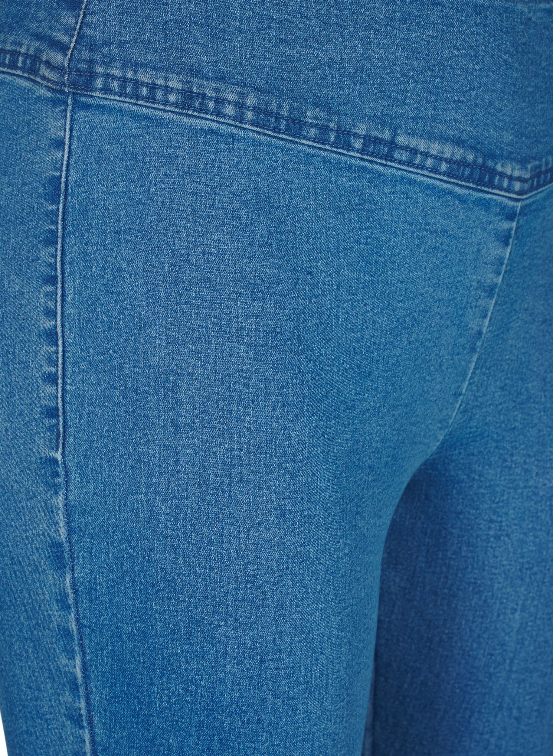 ZizziElastiske jeggings med h&oslash;y midje, Bl&aring;, Packshot image number 2