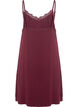 Nattkjole i viskose med blondekant, Rød, Packshot image number 1