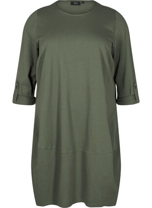 Zizzi Ballongkjole med lommer, Grønn, Packshot image number 0