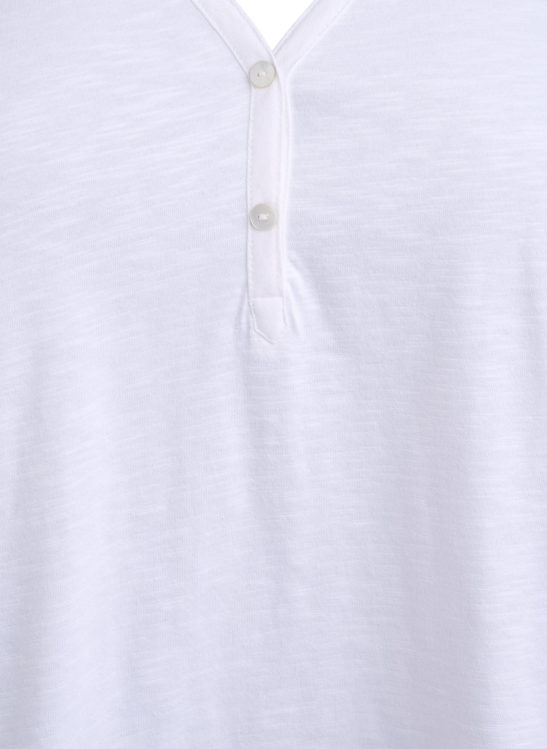 ZizziT-skjorte med knappdetalj, Hvit, Packshot image number 2