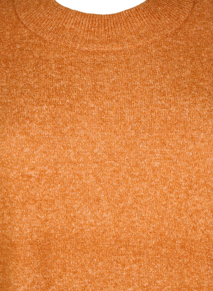 Lang strikket bluse med lange ermer, Autumnal Mel., Packshot image number 2