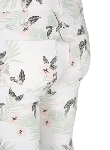 Amy jeans med høyt liv og blomstermønster, White Flower AOP L78, Packshot image number 3