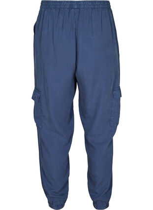 Bukser i lyocell med store lommer, Dark Denim, Packshot image number 1