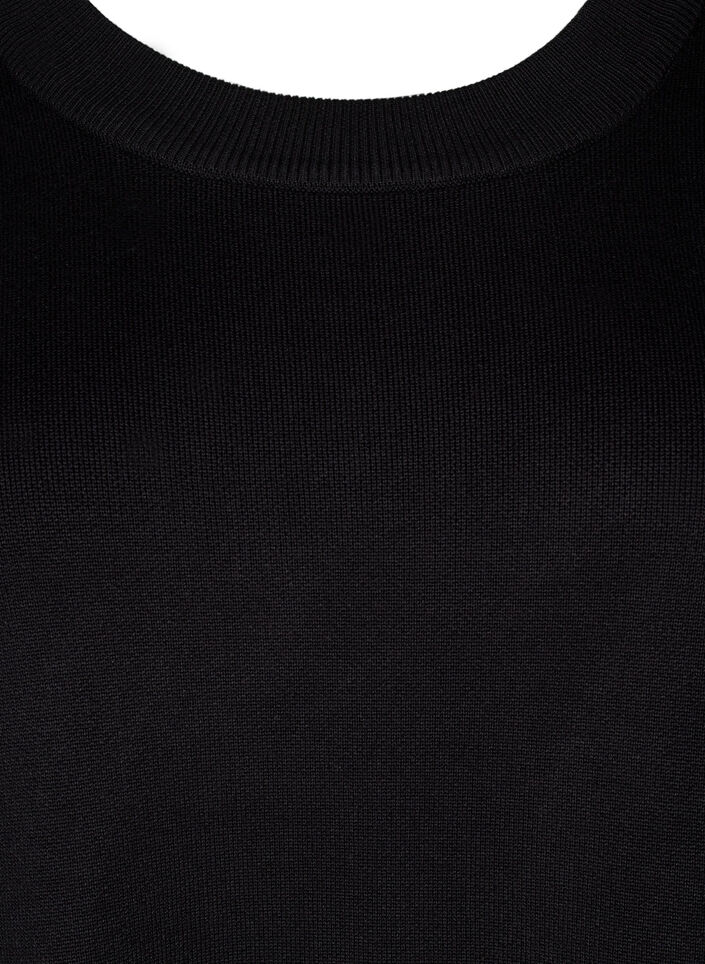 Strikket kjole med broderidetaljer, Black Medium G. Comb, Packshot image number 2