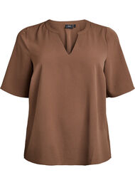 Kortermet bluse med V-hals, Rain Drum