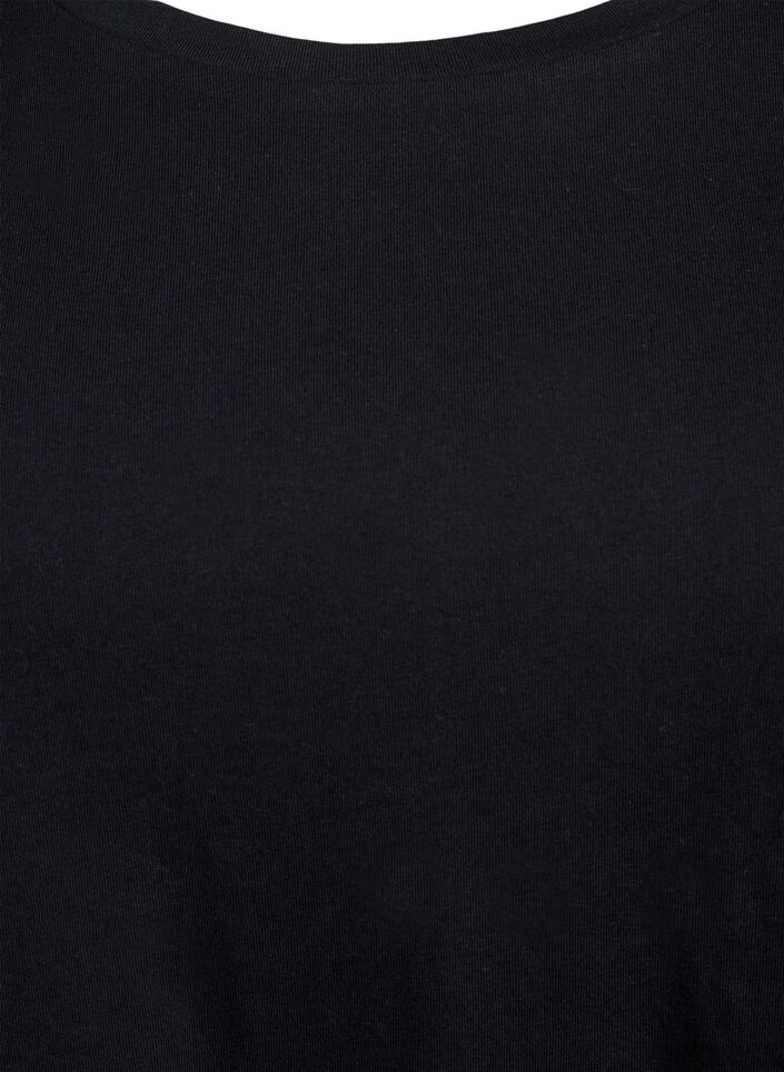 T-skjorte med rund hals og A-linje form, Svart, Packshot image number 2