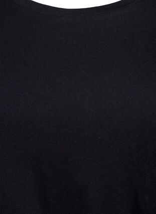 Zizzi T-skjorte med rund hals og A-linje form, Svart, Packshot image number 2
