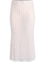 Langt gjennomsiktig skj&oslash;rt med blonder, Hvit