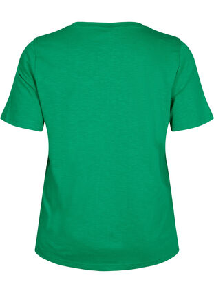 Kortermet basic t-skjorte med v-hals, Jolly Green, Packshot image number 1