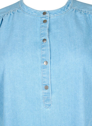 A-formet dongerikjole med korte ermer, Light blue denim, Packshot image number 2