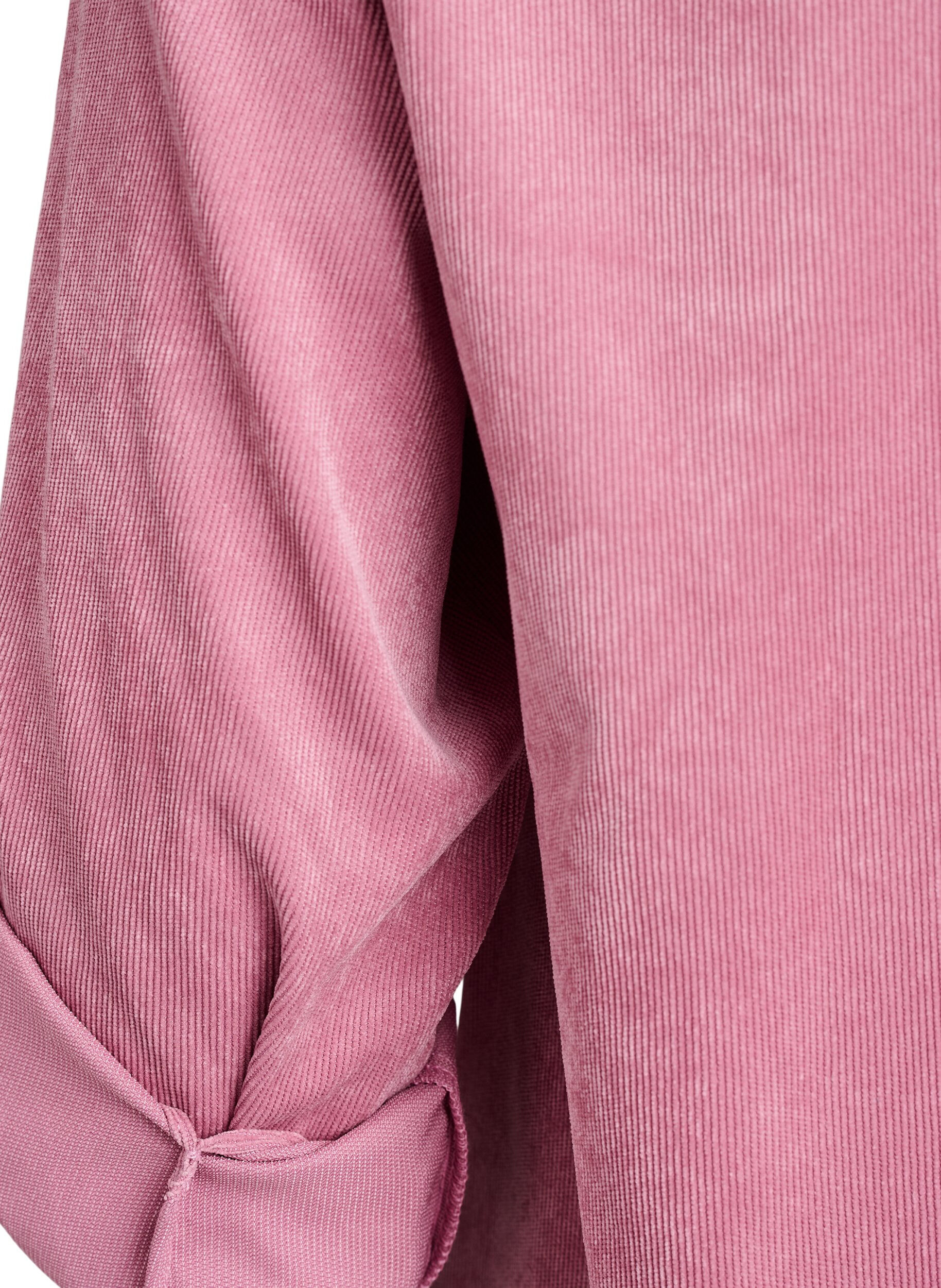 Zizzi Cordkjole med glidel&aring;s og 3/4-ermer, Rosa, Packshot image number 3