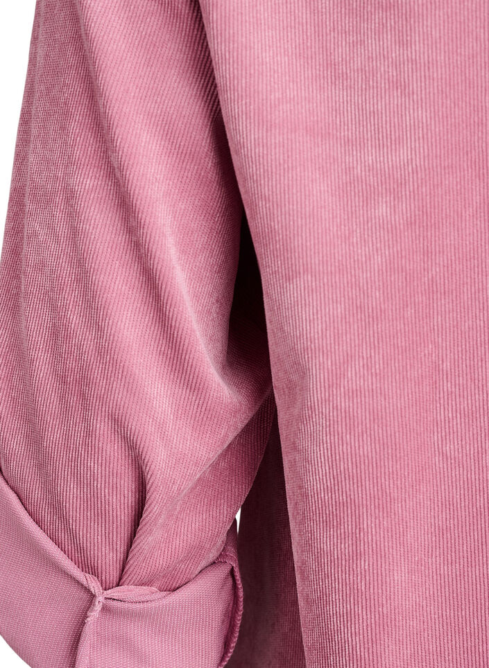 Cordkjole med glidel&aring;s og 3/4-ermer, Rosa, Packshot image number 3