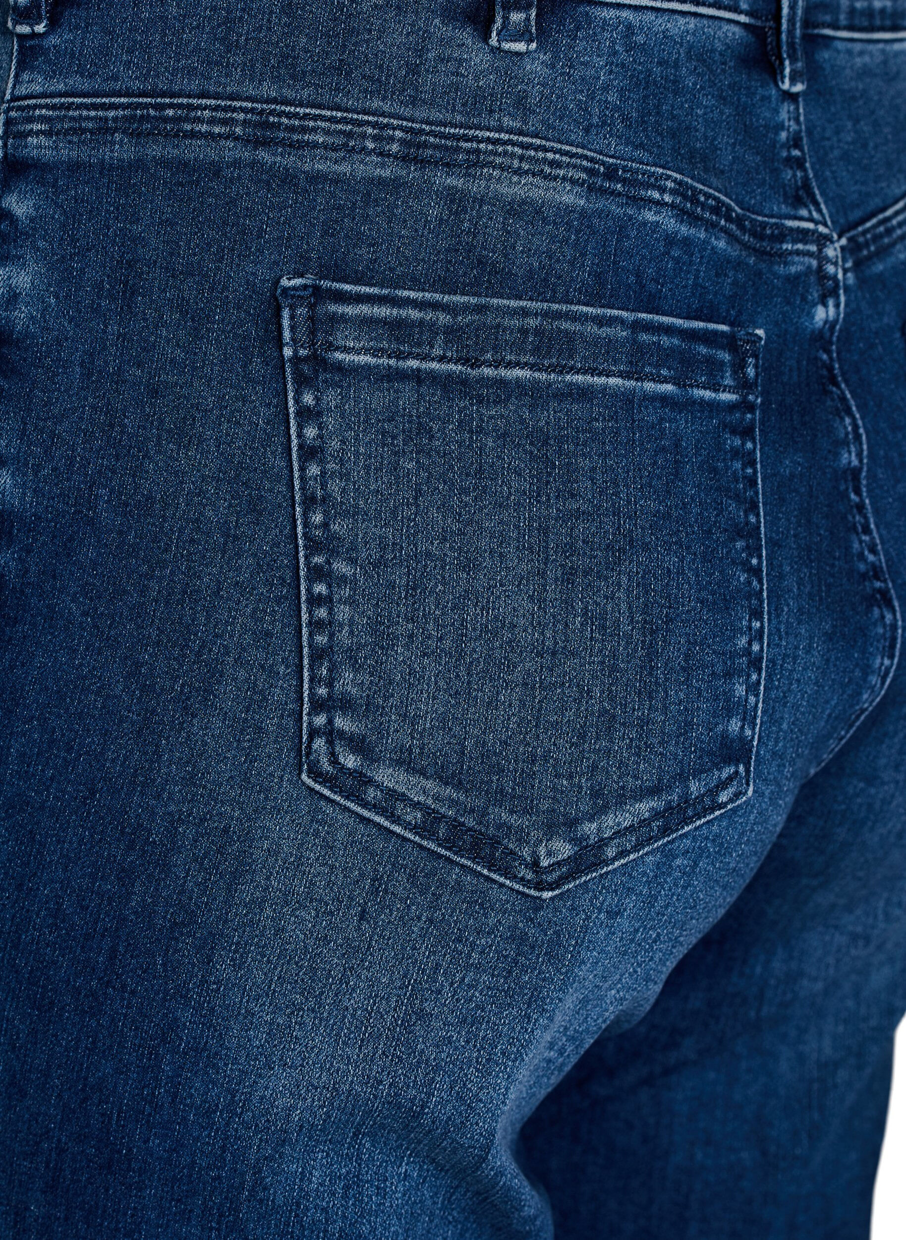 Zizzi Bootcut jeans med h&oslash;y midje, Bl&aring;, Packshot image number 3