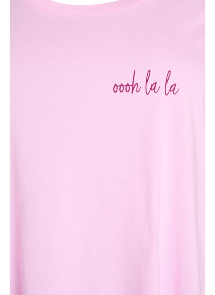 Kortermet nattkjole i økologisk bomull, Rosa, Packshot image number 2