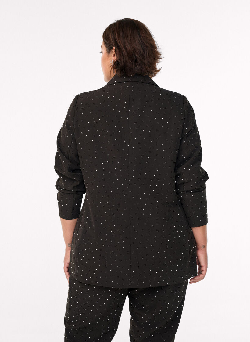 Blazer med rhinesteiner, Svart, Model image number 2