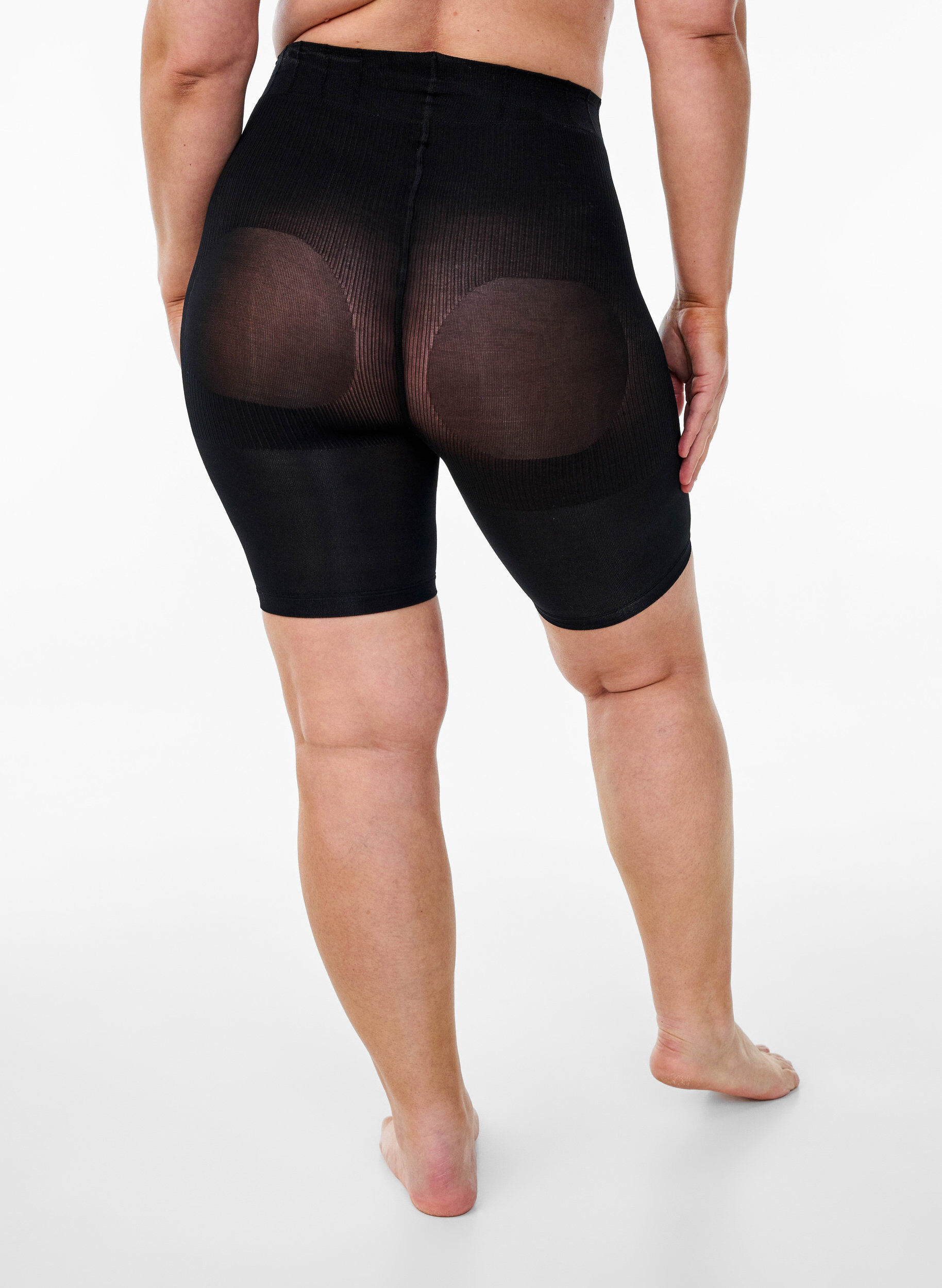 Zizzi2-pakning push-up shorts i 60 denier med shaping-effekt, Svart, Model image number 1