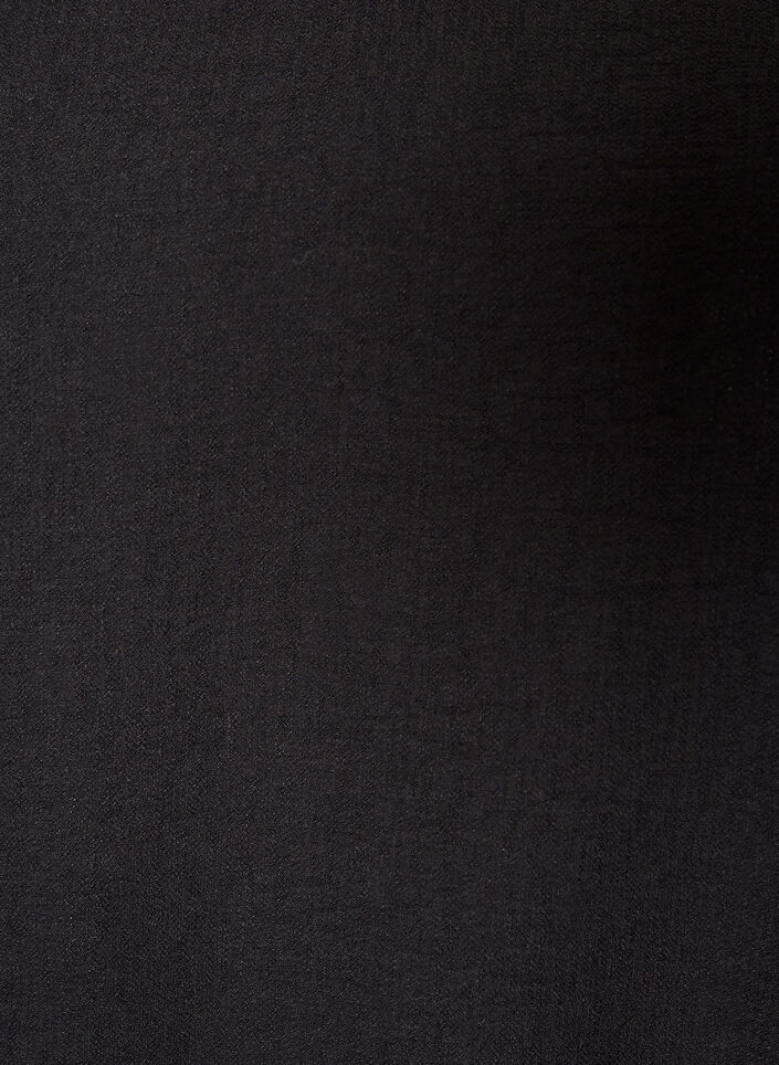 Viskosebluse med V-hals og ballongsilhuett, Svart, Packshot image number 2